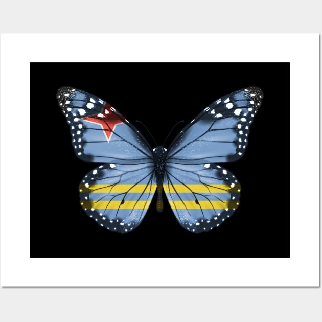 Aruban Flag  Butterfly - Gift for Aruban From Aruba Wall Art by Country Flags